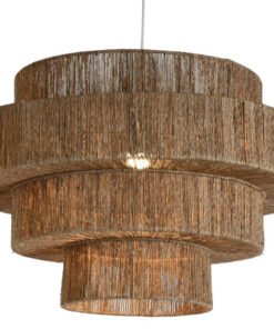 LAMPARA TECHO YUTE METAL 70X70X47 NATURAL MARRON LA-214695 Disponible Ref 13499
