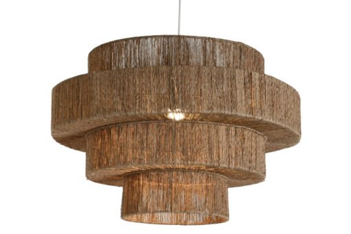 LAMPARA TECHO YUTE METAL 70X70X47 NATURAL MARRON LA-214695 Disponible Ref 13499