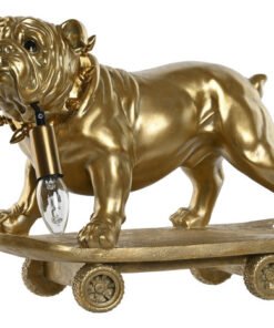 LAMPARA SOBREMESA RESINA 45X23X34 BULLDOG DORADO LA-215933 Disponible ref13569