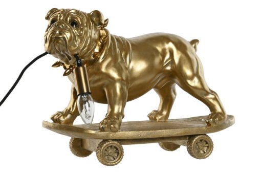 LAMPARA SOBREMESA RESINA 45X23X34 BULLDOG DORADO LA-215933 Disponible ref13569