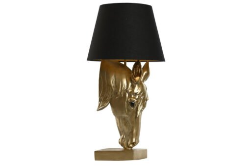 LAMPARA SOBREMESA RESINA 30X30X59 CABALLO DORADO LA-215934 Disponible ref13568 - Imagen 4