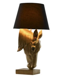 LAMPARA SOBREMESA RESINA 30X30X59 CABALLO DORADO LA-215934 Disponible ref13568