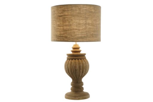 LAMPARA SOBREMESA MADERA YUTE 41X41X76 TALLADO LA-216578 Disponible Ref 13562 - Imagen 2