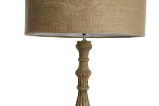 LAMPARA PIE MADERA YUTE 60X60X180 TALLADO NATURAL LA-216579 Disponible Ref 13534 - Imagen 4