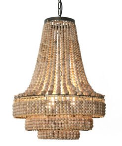 LAMPARA TECHO METAL MADERA 56,5X56,5X144 BOLAS LA-217664 Disponible Ref 13496