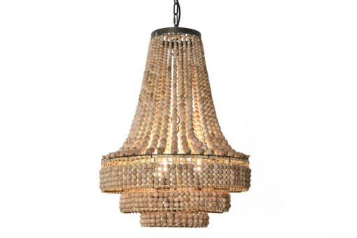 LAMPARA TECHO METAL MADERA 56,5X56,5X144 BOLAS LA-217664 Disponible Ref 13496