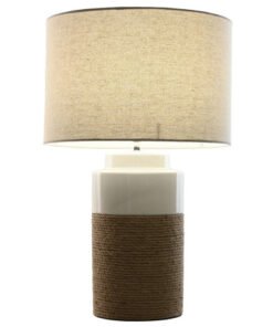 LAMPARA SOBREMESA CERAMICA LINO 38X38X61,5 BLANCO LA-217693 Disponible ref13557