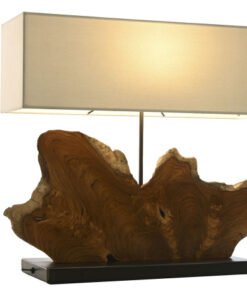 LAMPARA SOBREMESA TECA HIERRO 60X20X55 LA-217901 Disponible ref13549