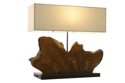 LAMPARA SOBREMESA TECA HIERRO 60X20X55 LA-217901 Disponible ref13549