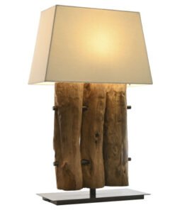 LAMPARA SOBREMESA TECA HIERRO 45X20X73 LA-217902 Disponible ref13548