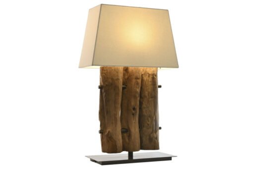 LAMPARA SOBREMESA TECA HIERRO 45X20X73 LA-217902 Disponible ref13548