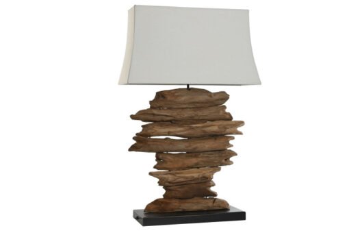 LAMPARA SOBREMESA TECA HIERRO 50X22X80 LA-217903 Disponible ref13547 - Imagen 3