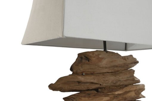 LAMPARA SOBREMESA TECA HIERRO 50X22X80 LA-217903 Disponible ref13547 - Imagen 2