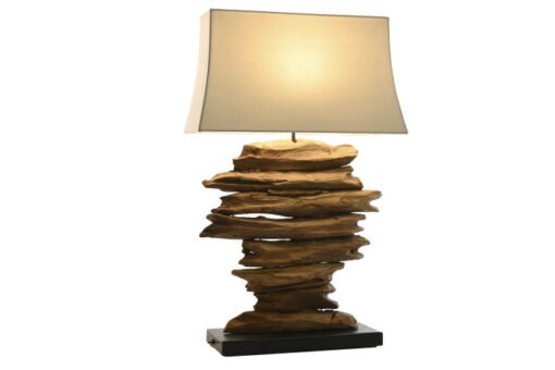 LAMPARA SOBREMESA TECA HIERRO 50X22X80 LA-217903 Disponible ref13547