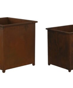 MACETERO SET 2 METAL 24X24X24 SIMIL OXIDO MC-211613 Disponible Ref 13481