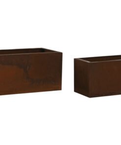 MACETERO SET 2 METAL 40X18X16 SIMIL OXIDO MC-211614 Disponible Ref 13480