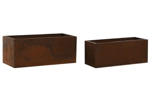 MACETERO SET 2 METAL 40X18X16 SIMIL OXIDO MC-211614 Disponible Ref 13480