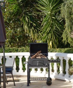 BARBACOA ACERO 140X60X108 TERMOMETRO NEGRO RC-166569 Disponible Ref 13479