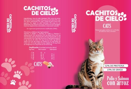 Comida de Gato Cachitos de Cielo  Pack 2 sacos 2x4 kilos Pollo,Salmon y Arroz  Ref2051 - Imagen 3