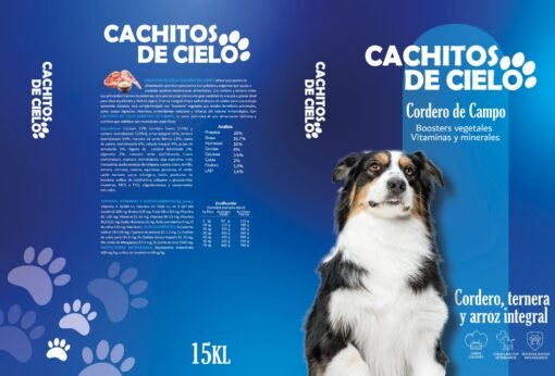 Comida para perros Cachitos de Cielo de 15 kilos Cordero,Ternera y Arroz integral Ref2045 - Imagen 2