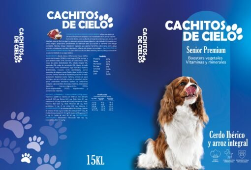 Comida de perro Cachitos de Cielo Senior Premium ,Cerdo iberico y Arroz integral 15 kilos Ref2048 - Imagen 3