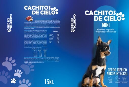 Comida para Perro Cachitos de Cielo Mini  15 Kilos Cerdo Iberico  y Arroz integral Ref2041 - Imagen 2