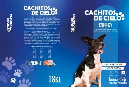 Comida para perro Cachitos de cielo 18 kilos ENERGY Ternera y Pollo con Arroz y cereales ref 2040 - Imagen 3